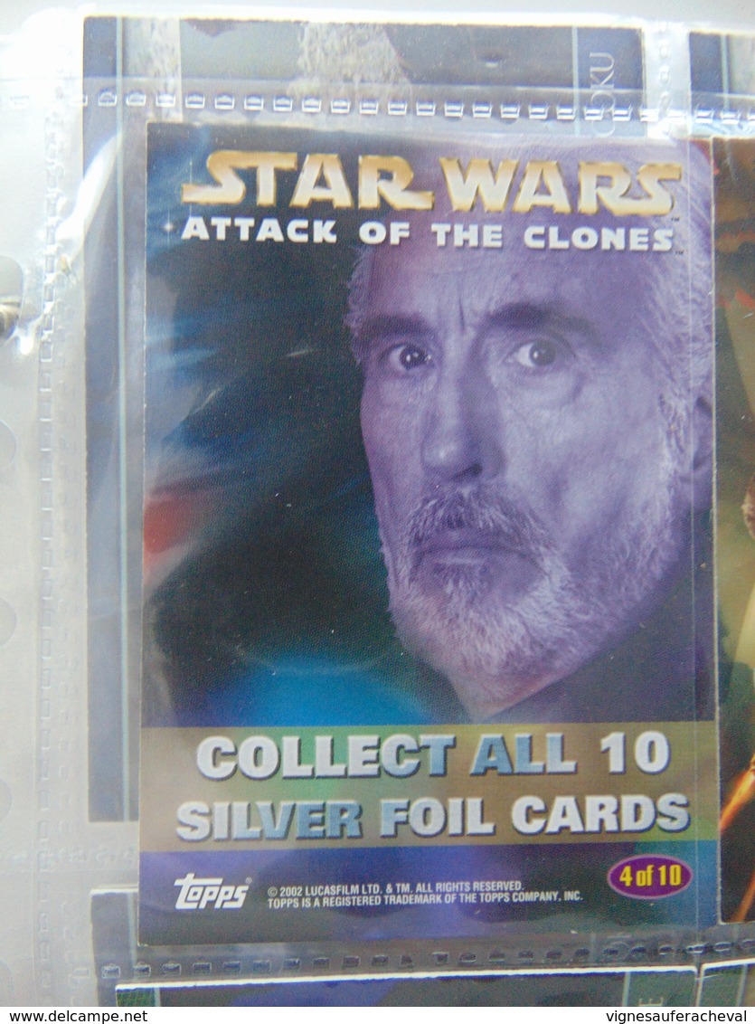 Cartes Star Wars Attack Of The Clones Silver Foil Serie (10 Cartes) - Star Wars