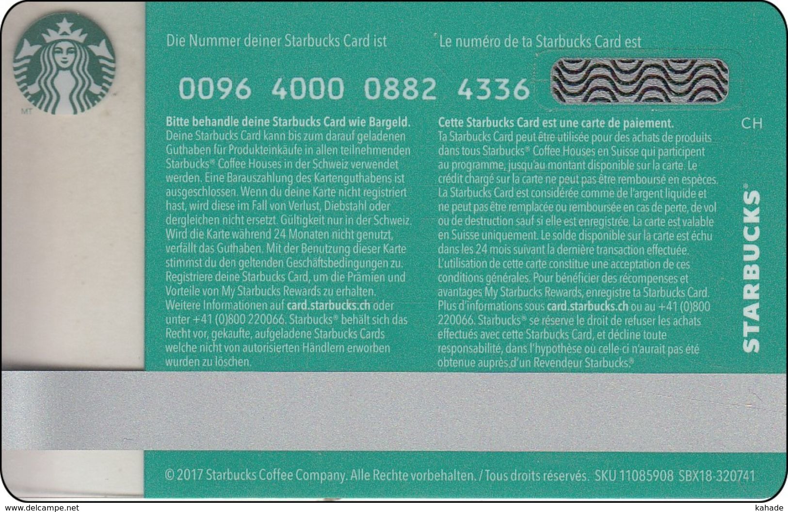 Schweiz  Starbucks Card Seattle Starbucks 2017" - Gift Cards