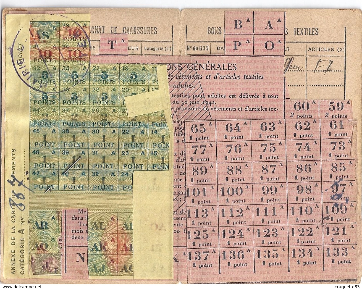 CARTE DE VETEMENTS ET D'ARTICLES TEXTILES N°867 HYERES VAR 1946 - Other & Unclassified