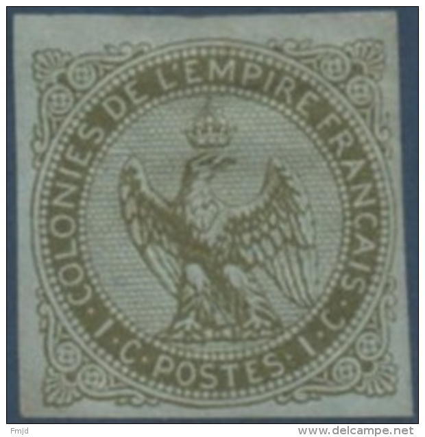 COLONIES GENERALES N°_1 TYPE AIGLE IMPERIAL, TIMBRE NEUF 1859-65 * - Keizerarend