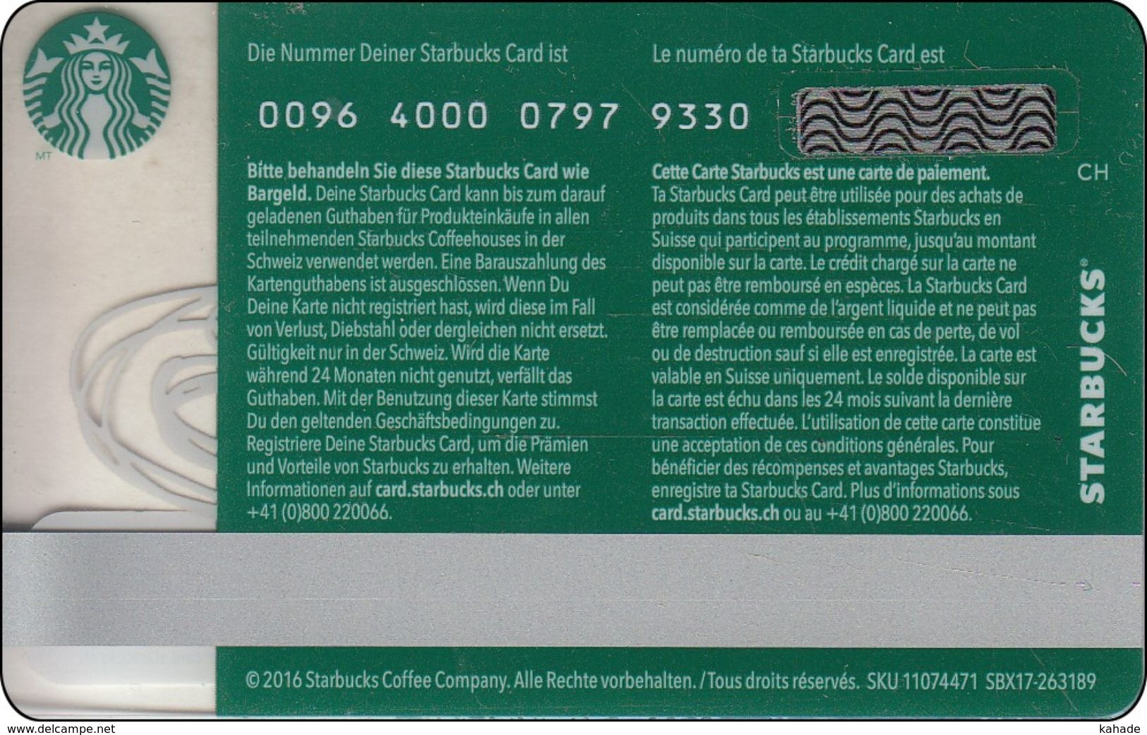Schweiz  Starbucks Card Mug And Cup 2016 - Gift Cards