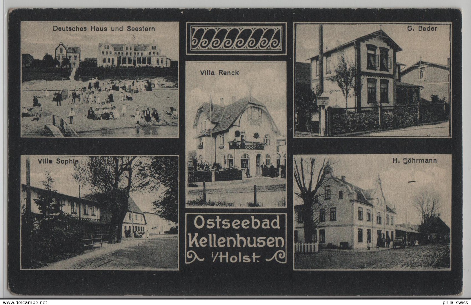 Ostseebad Kellenhusen - Deutsches Haus, Seestern, Villa Renck, G. Bader, Villa Sophie, H. Söhrmann - Kellenhusen