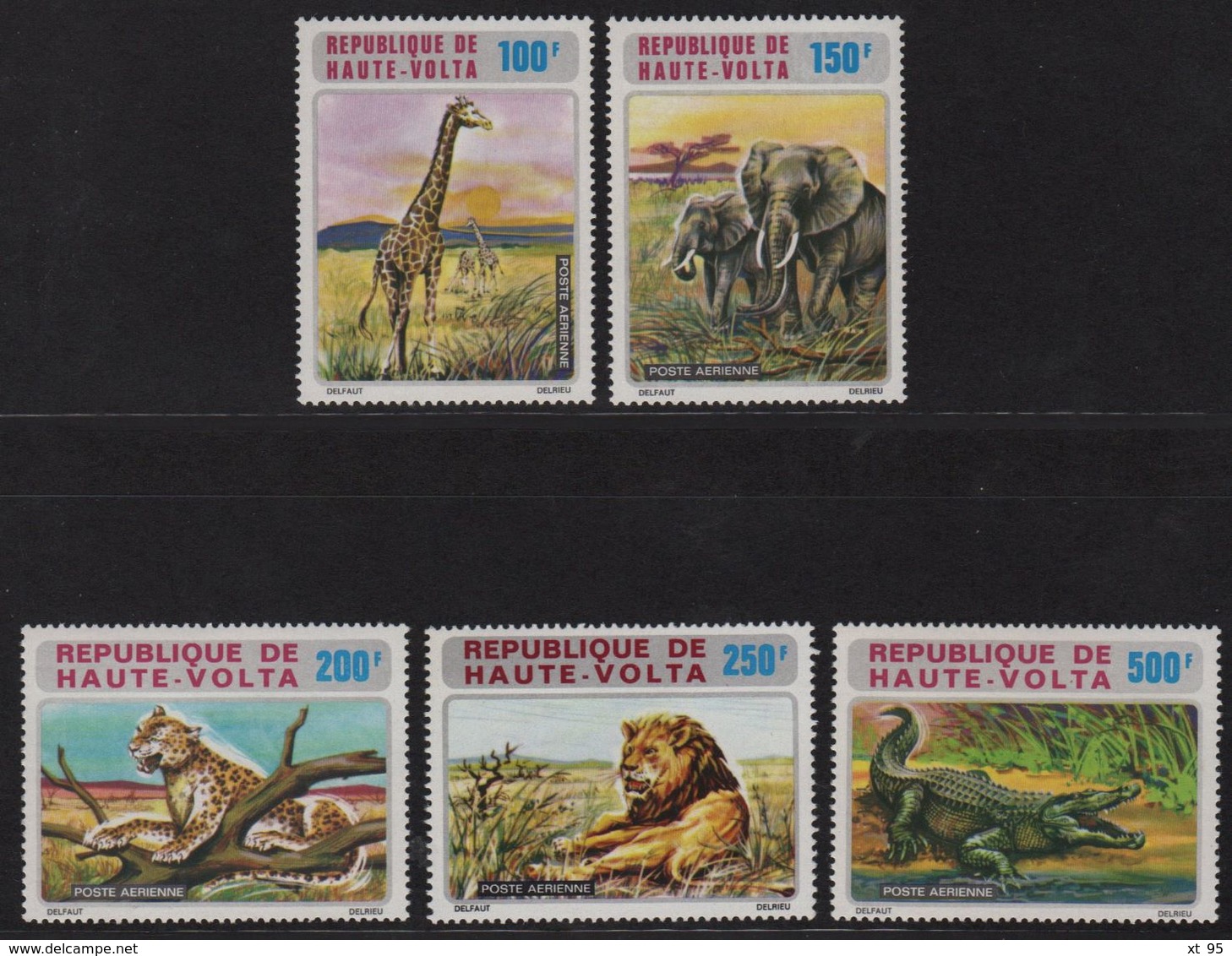 Haute Volta - PA 140 à 144 - Animaux Sauvages - Cote 13.25€ - Haute-Volta (1958-1984)