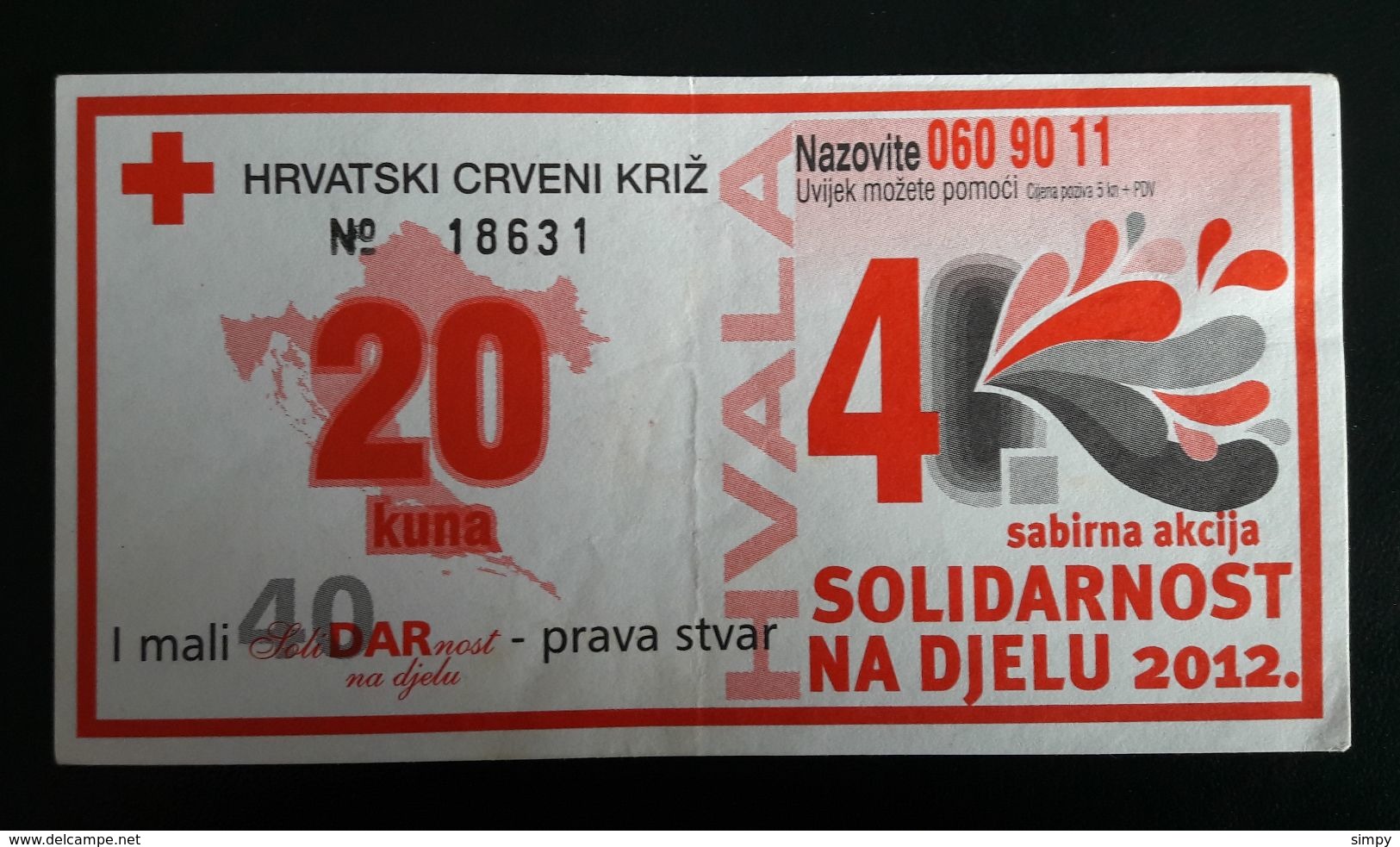 CROATIA 4 Kuna 2012  Red Cross Coupon - Croatie