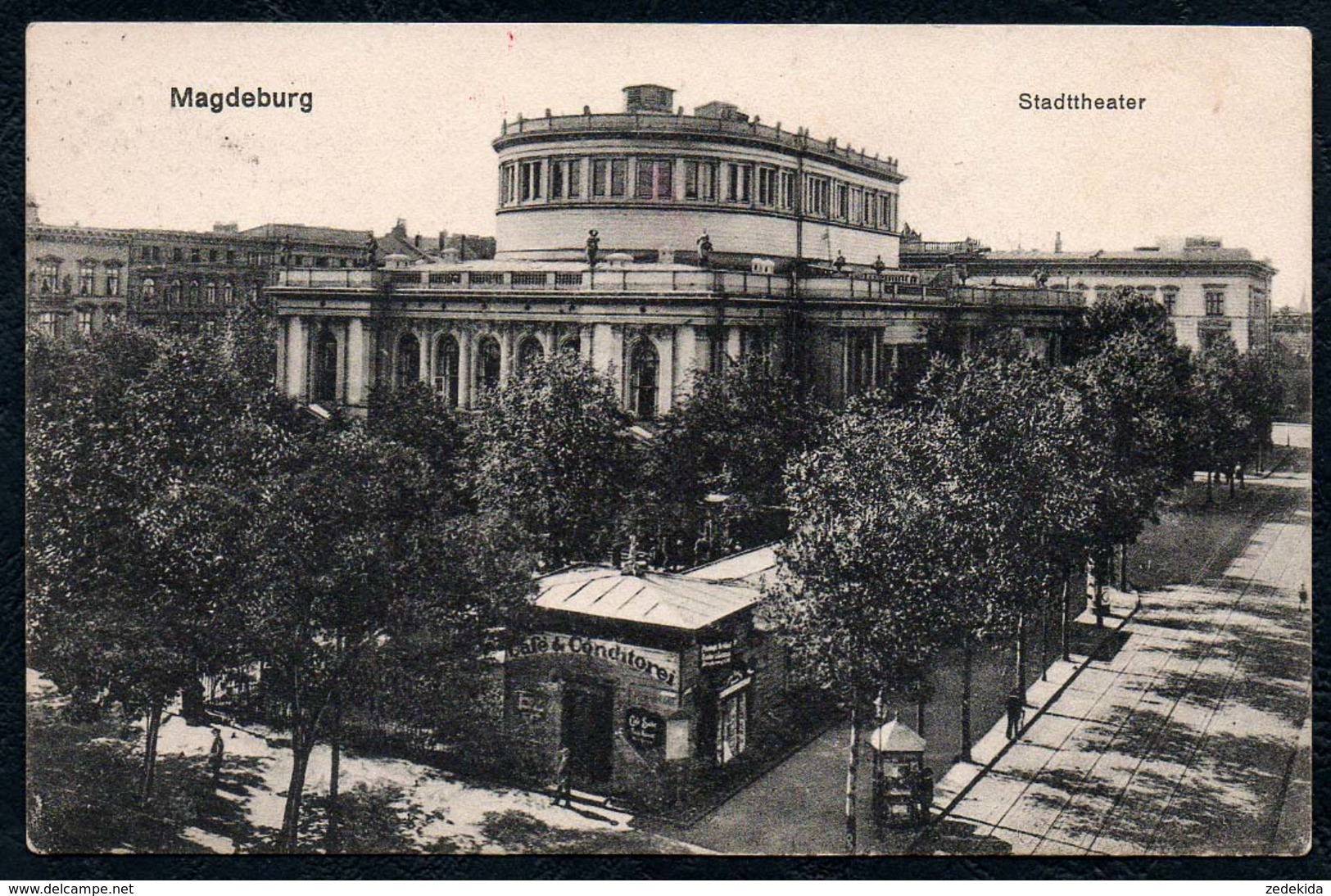 B2750 - Magdeburg - Theater Stadttheater - Cafe Conditorei - Rotes Kreuz Feldpost 1917 - Klautzsch - Magdeburg