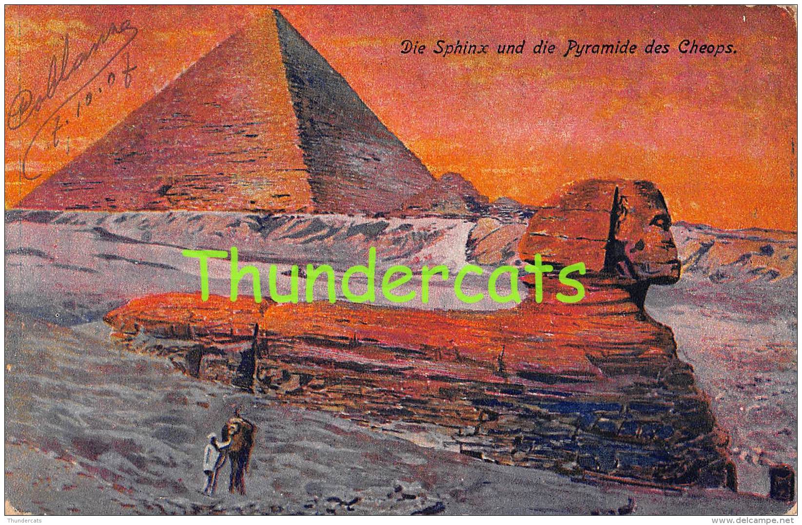 CPA EGYPT EGYPTE ILLUSTRATEUR DIE SPHINX UND DIE PYRAMIDE DES CHEOPS - Autres & Non Classés