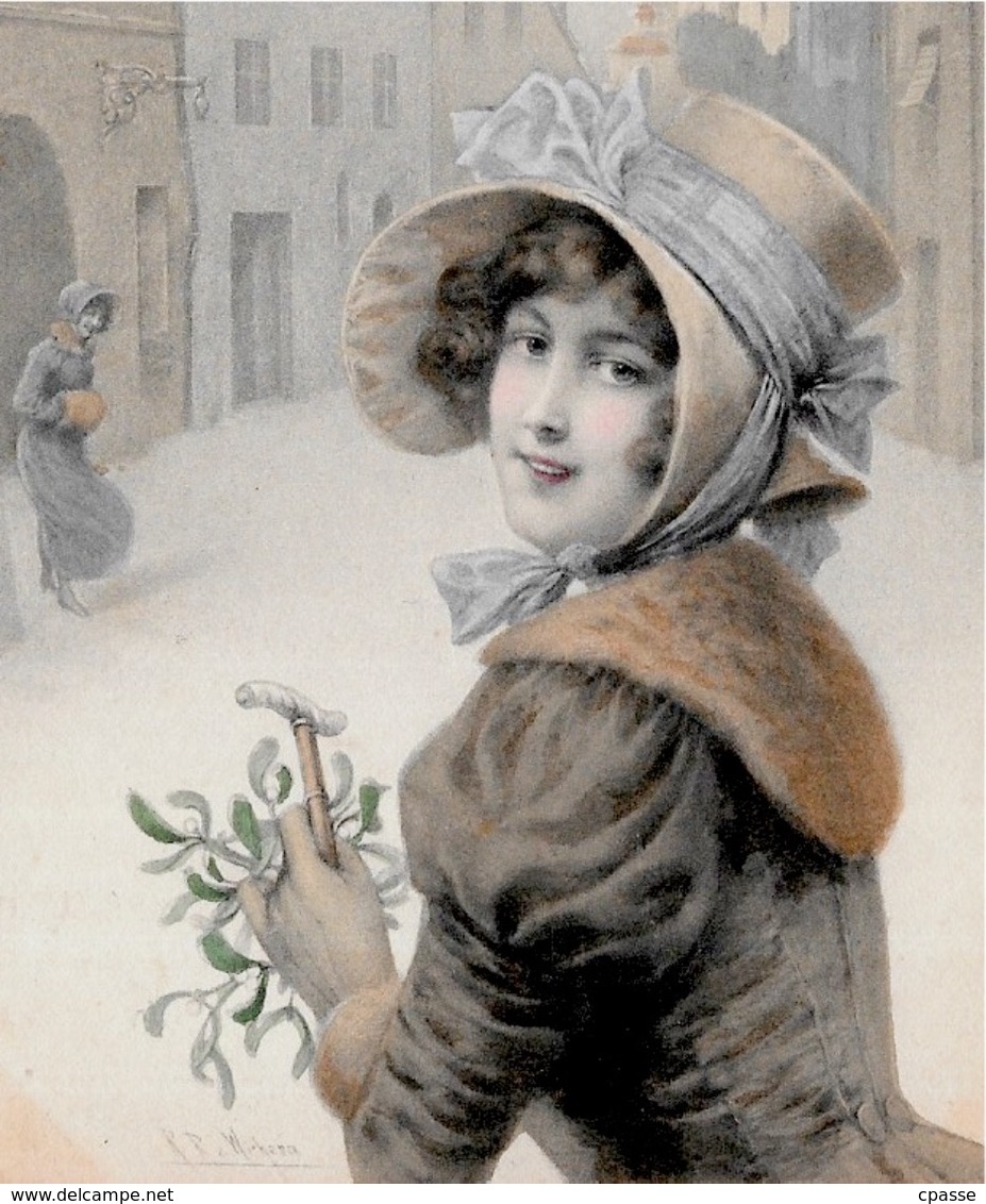 CPA AK "viennoise" Heureuse Année Illustrateur WICHERA ° M.M. Vienne N° 336 * Femme Au Chapeau Et Gui - Wichera