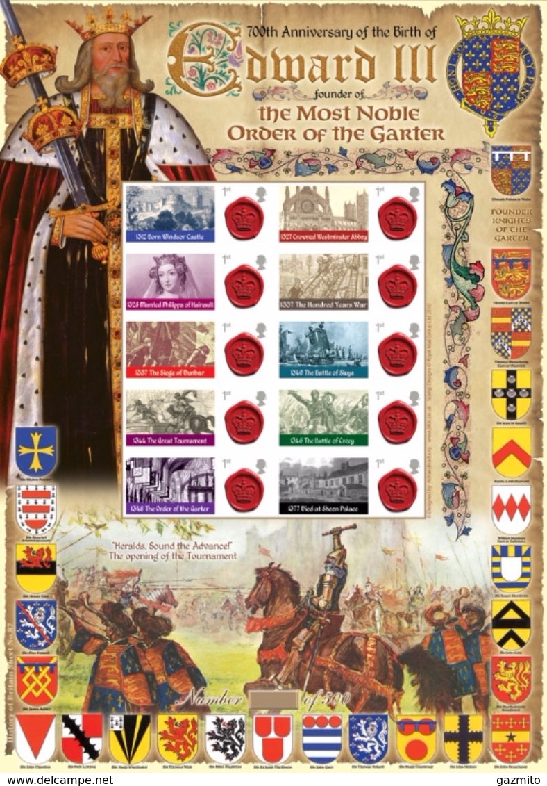 Great Britain 2012, King Edward III, Arms, Paintings, Sheetlet, LIMITED EDITION - Stamps