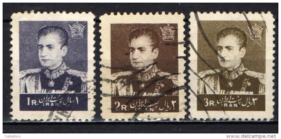 IRAN - 1961 - RITRATTO DELLO SCIA' REZA PAHLAVI IN DIVISA - USATI - Iran