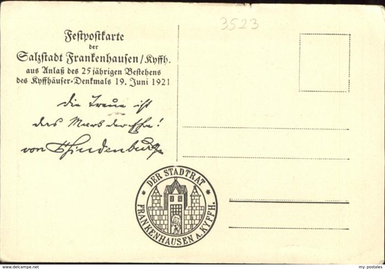 41251395 Bad Frankenhausen Kyffhaeuser-Denkmal Festpostkarte Bad Frankenhausen - Bad Frankenhausen