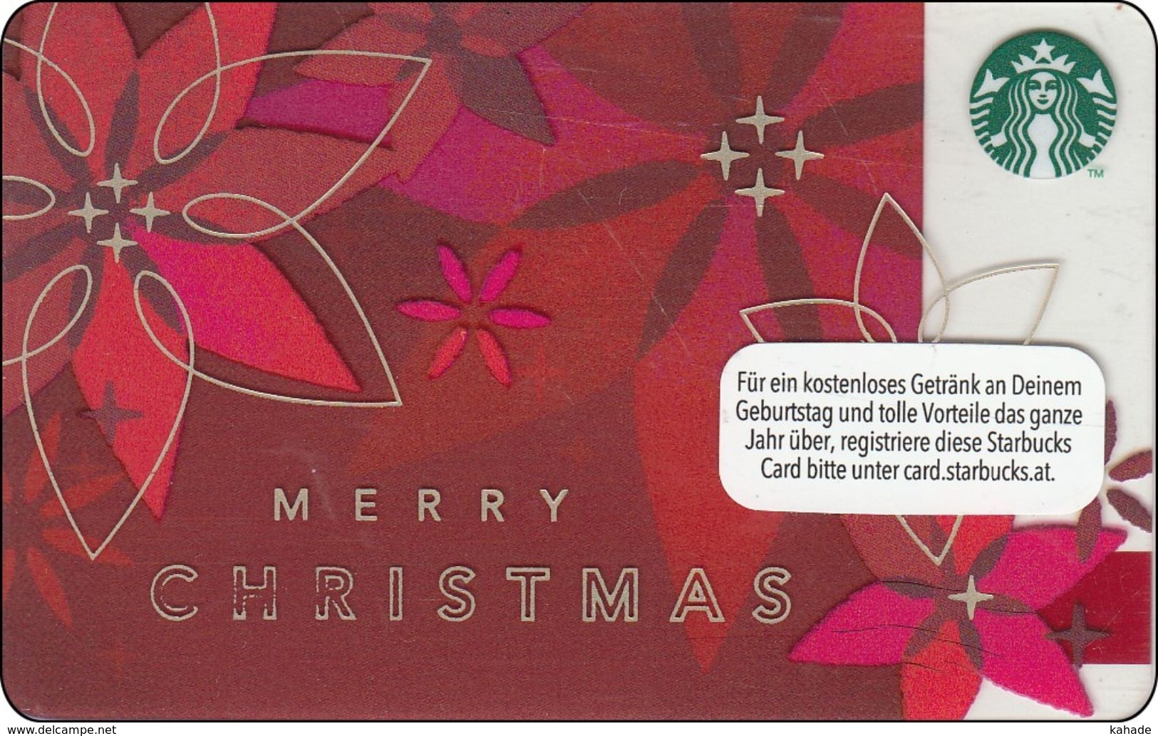 Austria  Starbucks Card Merry Christmas 2014 - Gift Cards