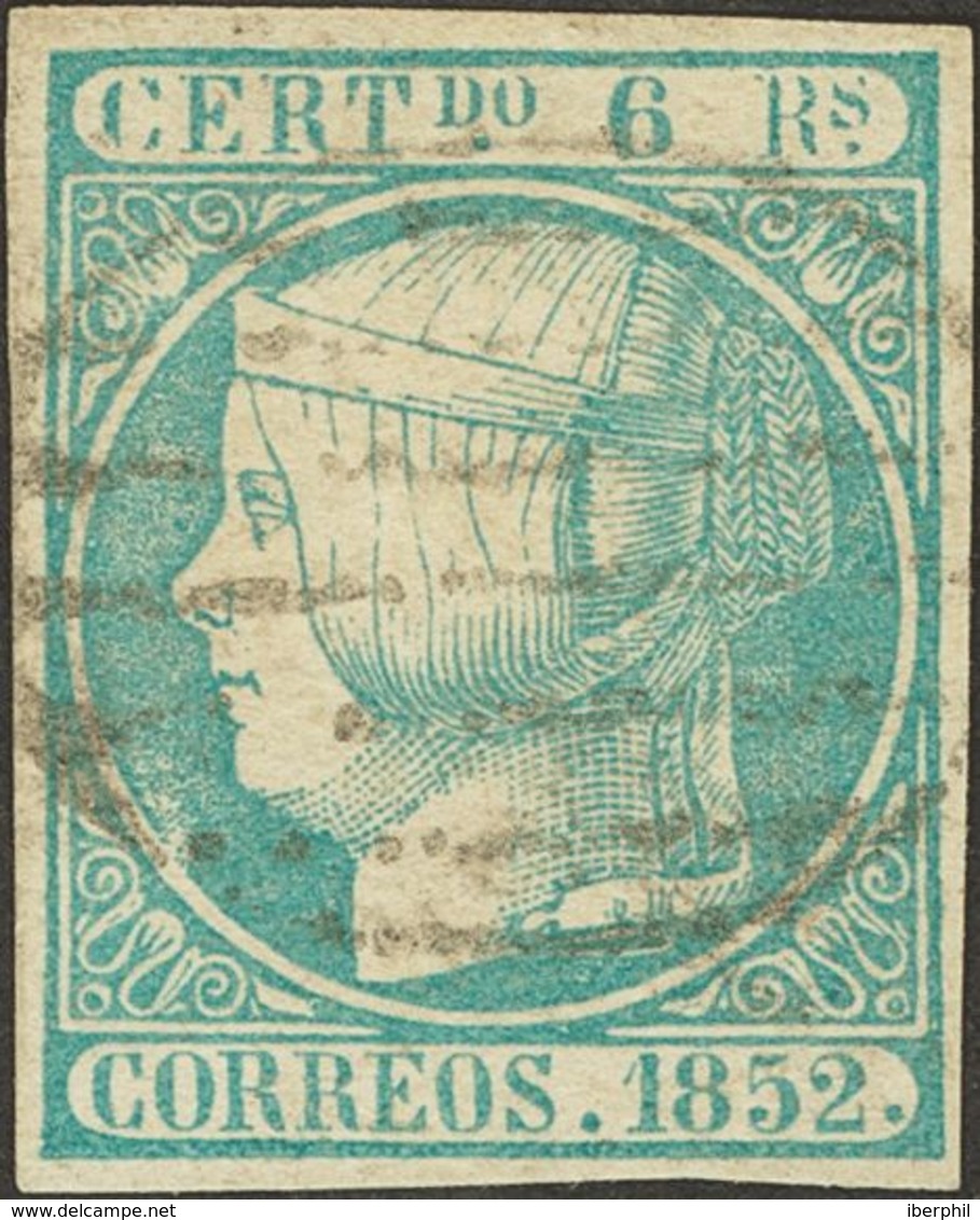 129 º 16. 1852. 6 Reales Azul. MAGNIFICO. Cert. COMEX Y AIEP. - Other & Unclassified