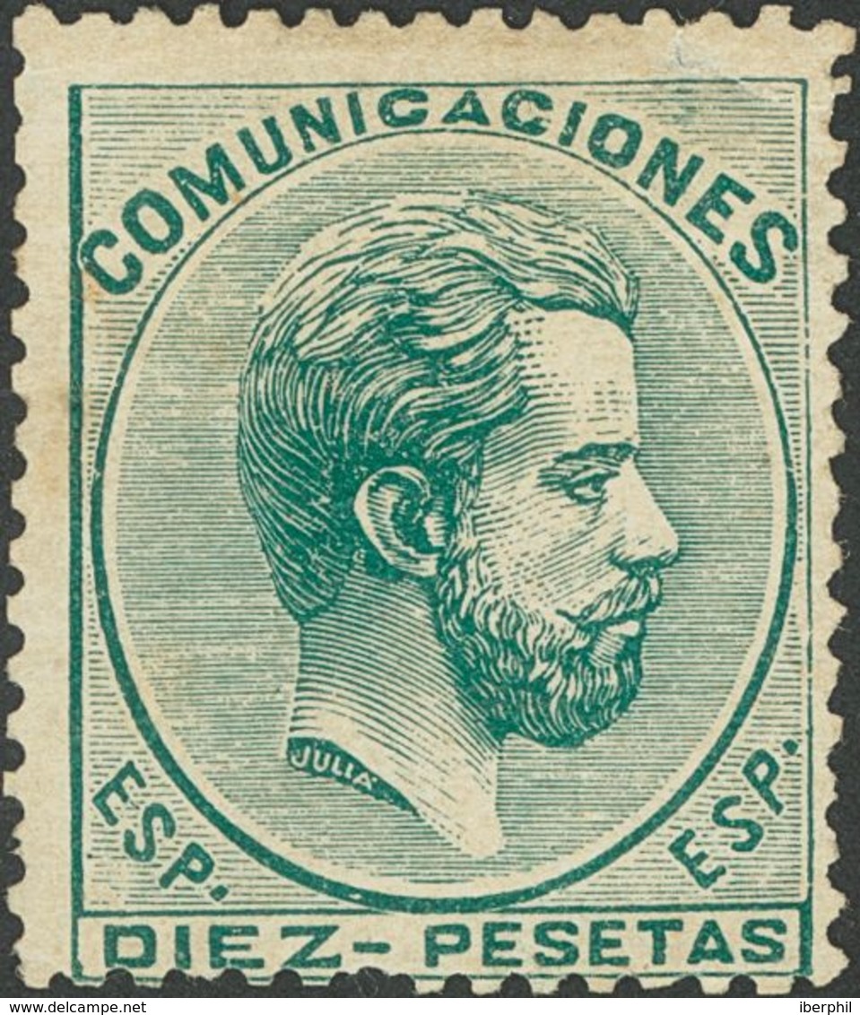 235 * 129. 1872. 10 Pts Verde (leve Reparación En El Margen Superior). MAGNIFICO Y MUY RARO. Cert. CEM. (Edifil 2018: 31 - Sonstige & Ohne Zuordnung