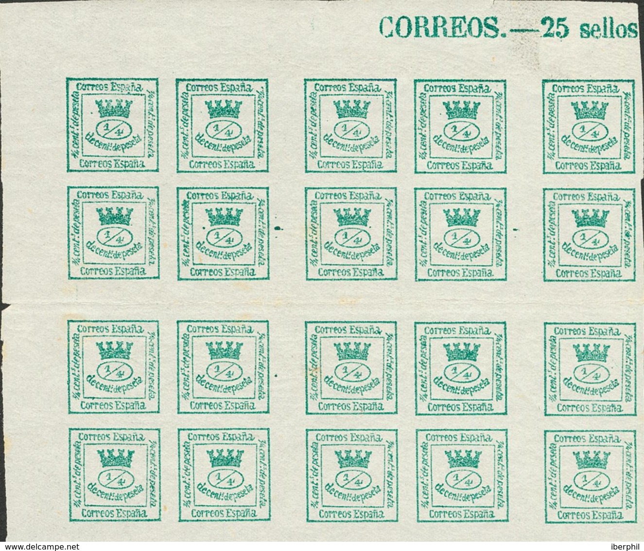238 * 130(4). 1873. 4/4 Cts Verde Amarillo, Bloque De Cuatro (conservación Habitual), Esquina De Pliego. MAGNIFICO Y RAR - Other & Unclassified