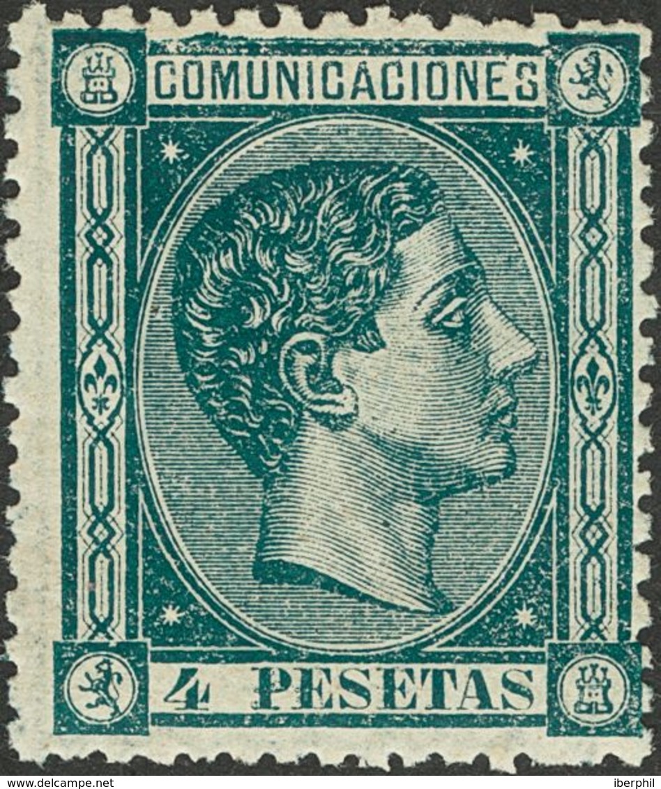 286 * 170. 1875. 4 Pts Verde. Color Muy Intenso. BONITO Y RARO. (Edifil 2018: 735€) - Other & Unclassified