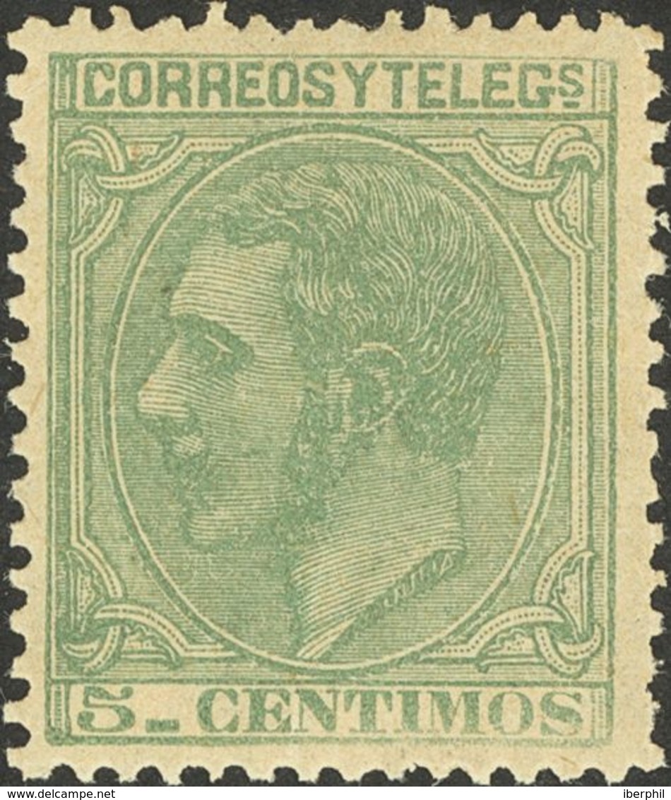 300 * 201. 1879. 5 Cts Verde. Excepcional Color Y Centraje. PIEZA DE LUJO. - Sonstige & Ohne Zuordnung