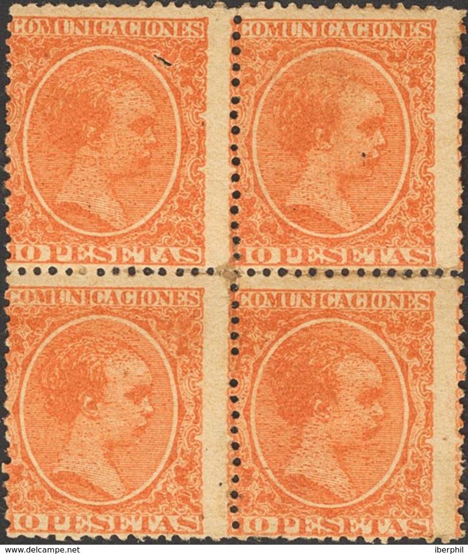 312 **/* 228(4). 1889. 10 Pts Naranja Intenso, Bloque De Cuatro (centraje De La Emisión). BONITO Y RARISIMO, NO MAS DE C - Other & Unclassified