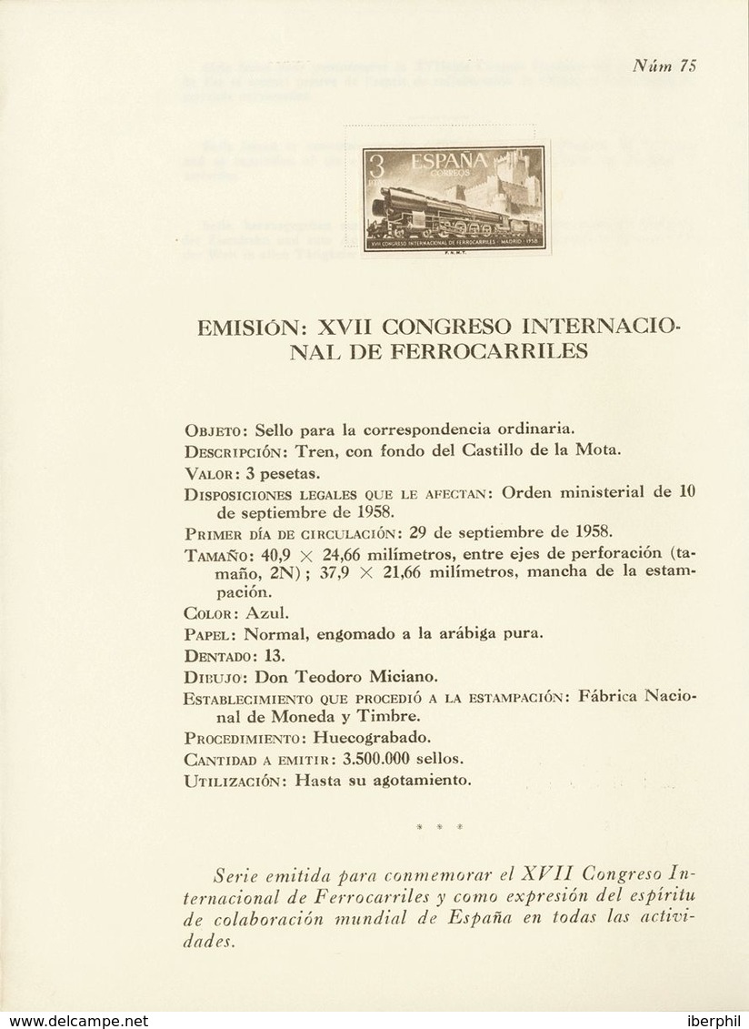 642 (*) 1232/37M. 1958. Serie Completa, Impresión En Negro Sobre Dípticos. MUESTRA. MAGNIFICA. (Edifil 2015: 600€) - Andere & Zonder Classificatie