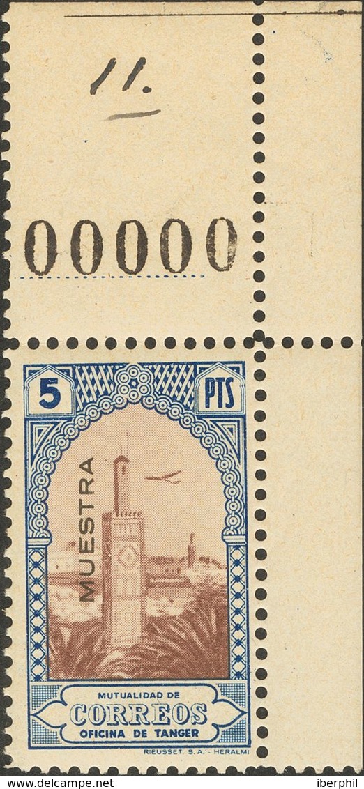 1324 ** 23/28M. 1946. Serie Completa, Esquina De Pliego Con Numeración 00000. MUESTRA. MAGNIFICA. (Edifil 2013: 330€) - Spanish Morocco