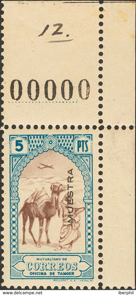 1325 ** 29/34M. 1947. Serie Completa, Esquina De Pliego Con Numeración 00000. MUESTRA. MAGNIFICA. (Edifil 2013: +330€) - Spanish Morocco