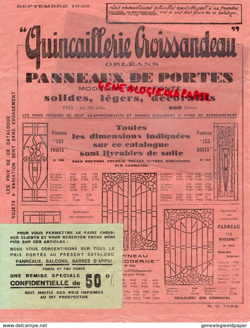 36- LE BLANC- RARE FACTURE ETS. VVE GEORGES BILLARD- MACHINES AGRICOLES MC CORMICK-11 RUE DE RUFFEC-1936 - Landwirtschaft