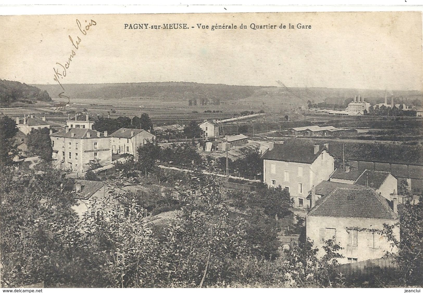 PAGNY-SUR-MEUSE . VUE GENERALE DU QUARTIER DE LA GARE . ECRITE LE 17 7bre 1920 - Autres & Non Classés