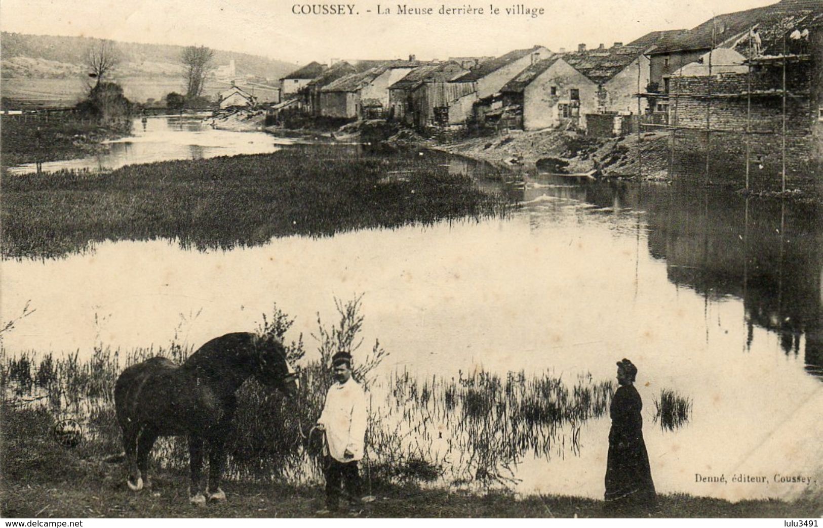 CPA - COUSSEY (88) - Aspect Du Bourg Et De La Meuse à L'arrière Du Village En 1909 - Coussey