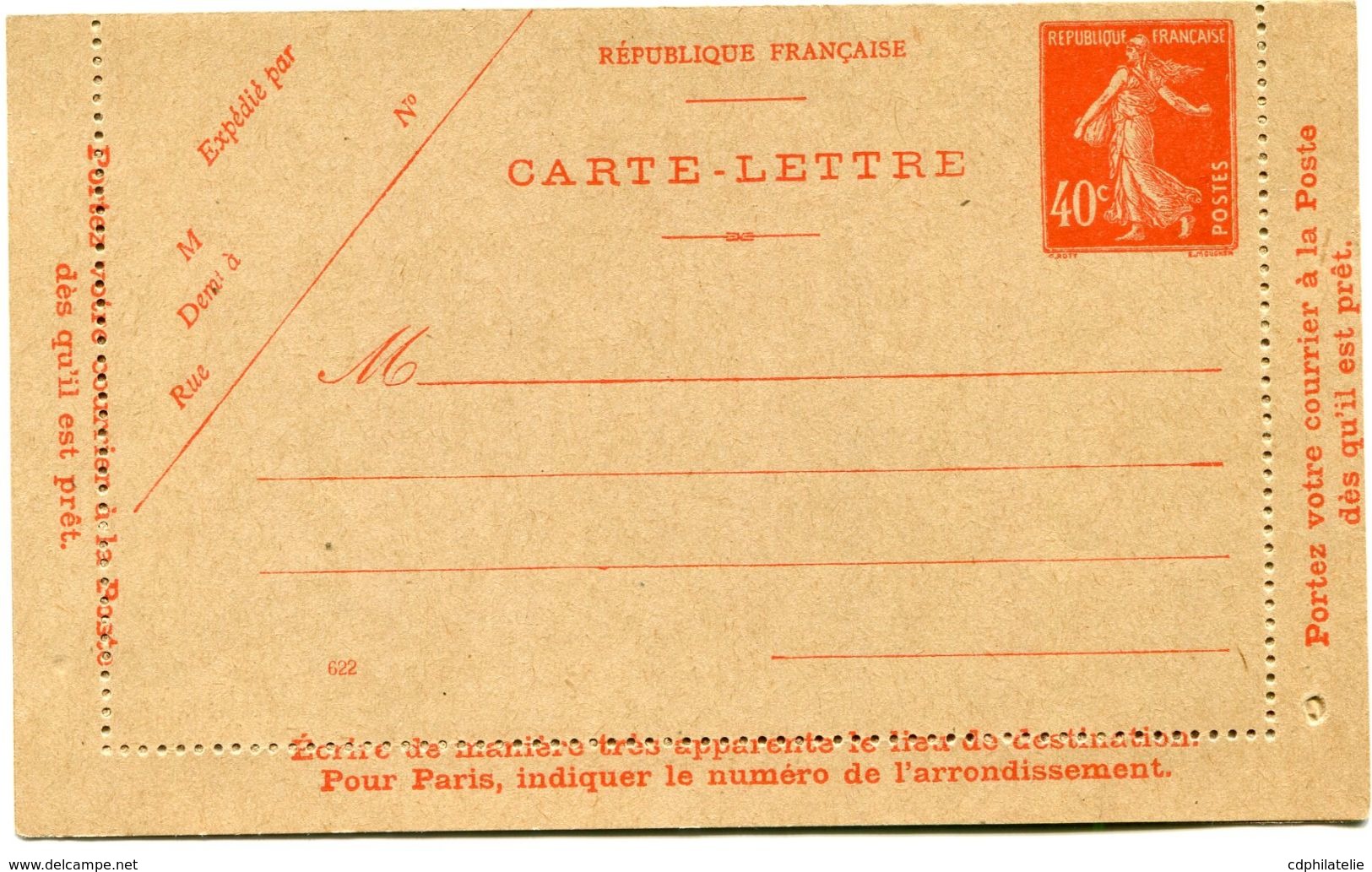 FRANCE ENTIER POSTAL NEUF (194-CL 2) - Cartes-lettres