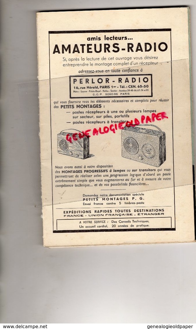 75- PARIS- LIVRE LES POSTES A GALENE MODERNES -GEO-MOUSSERON- RADIO-TELEVISION-CIBOT 1 RUE REUILLY -1958- - Audio-video