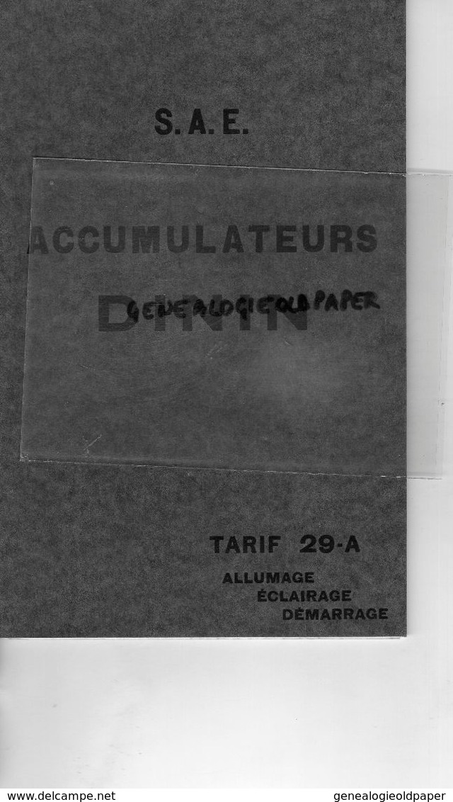 69- LYON-75-PARIS -LIVRE STE ACCUMULATEURS ELECTRIQUES-ALFRED DININ-92-NANTERRE-18. AV. MARECHAL JOFFRE-1929 - Do-it-yourself / Technical