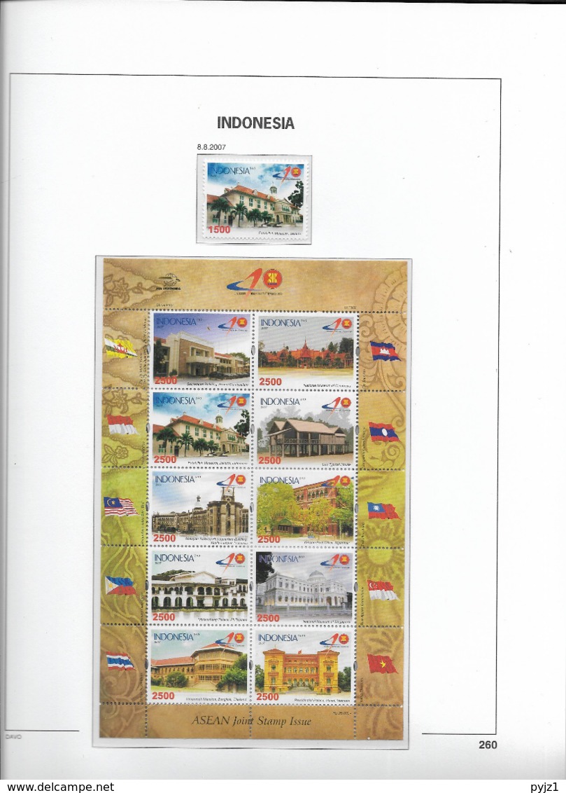 2007 MNH Indonesia year collection according to DAVO album (8 scans) postfris**