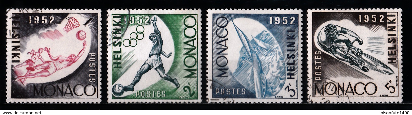 Monaco 1952 : Timbres Yvert & Tellier N° 386 - 387 - 388 - 389 - 390 Et 391. - Usados