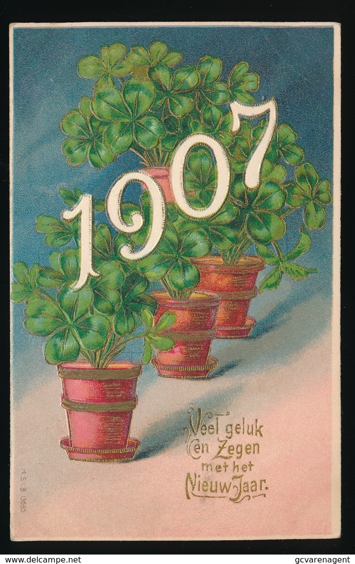 VEEL GELUK EN ZEGEN MET HET NIEUWJAAR  1907  - RELIEF  GAUFRE - Neujahr