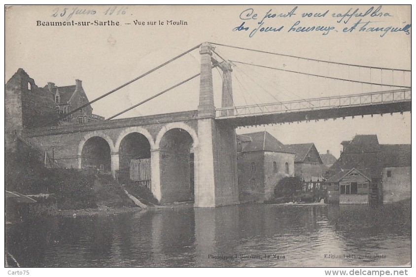 Architecture - Moulins à Eau - Moulin De Baumont Sur Sarthe - Pont - 1916 - Wassermühlen