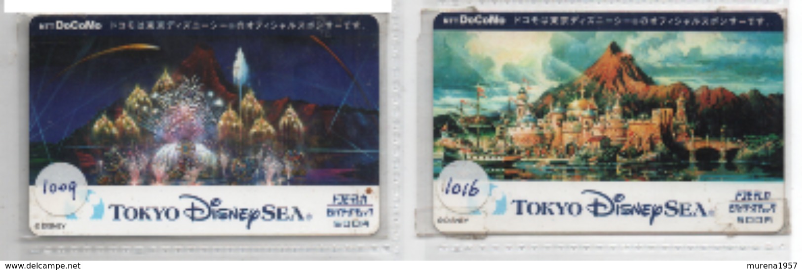 2 PHONECARD's JAPAN  DISNEY  SEA - USED - Disney