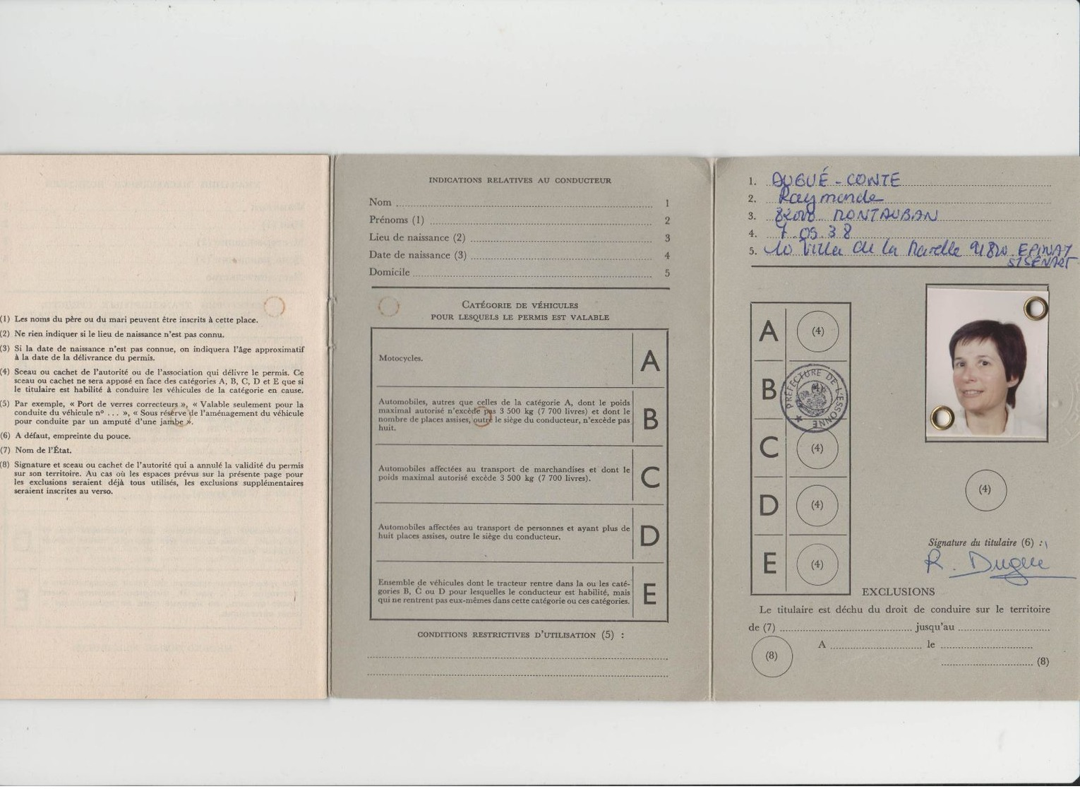 Permis De Conduire International - Timbres Fiscaux - Préfecture De L'Essonne Evry 1982 - Unclassified