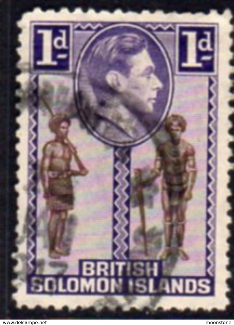 Solomon Islands 1939-51 1d Constable & Chief Definitive, Used, SG 61 (B) - British Solomon Islands (...-1978)