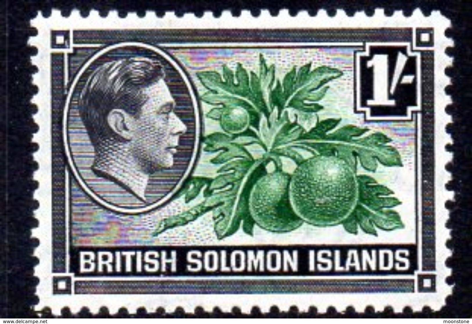 Solomon Islands 1939-51 1/- Breadfruit Definitive, Hinged Mint, SG 68 (B) - British Solomon Islands (...-1978)