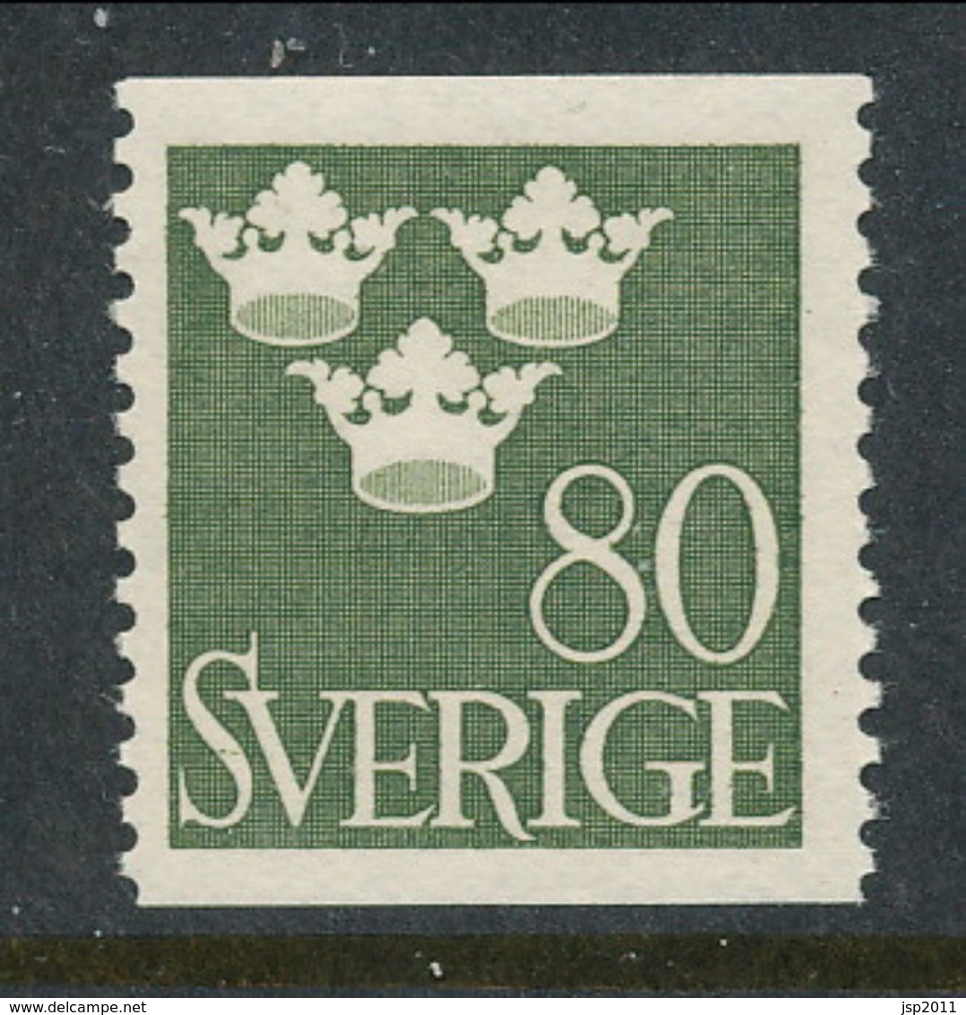 Sweden 1948 Facit # 290, Three Crowns, 80 öre, Olive-green, MNH (**) - Nuovi