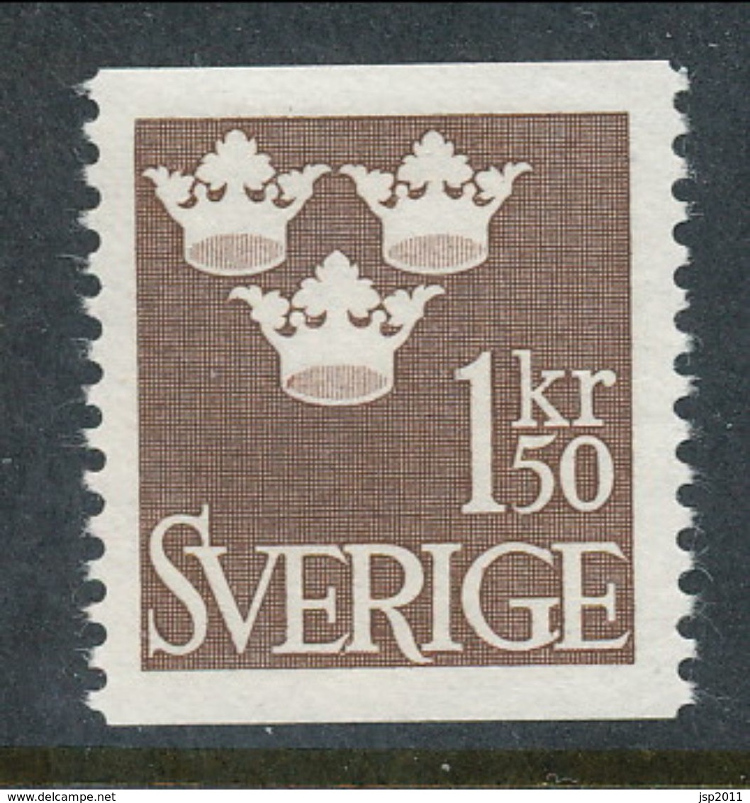 Sweden 1962 Facit # 303, Three Crowns, 1.50 Kr, Brown, MNH (**) - Nuovi