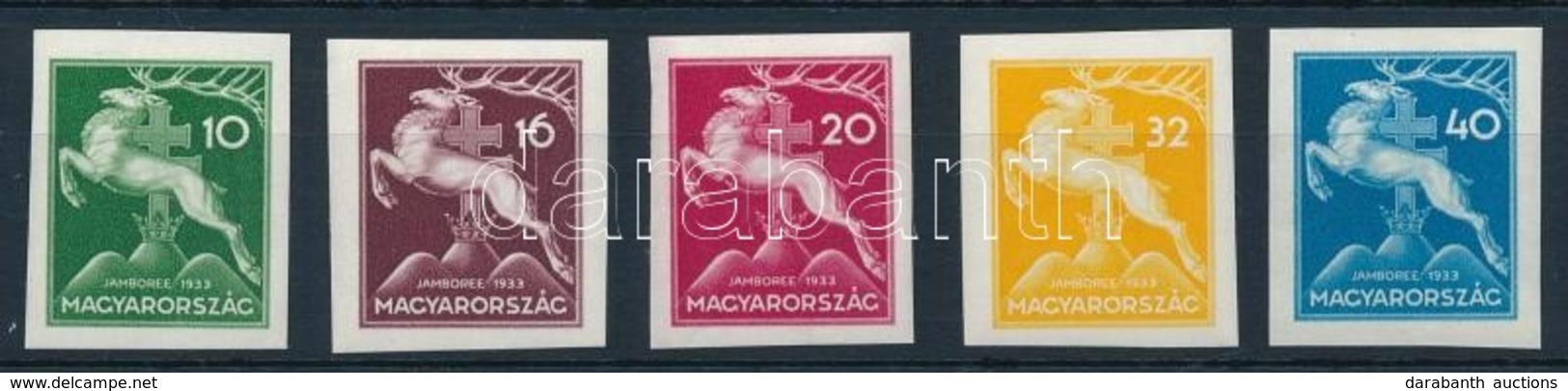 ** 1933 Cserkész Vágott Sor (40.000) / Mi 511-515 Imperforate Set - Sonstige & Ohne Zuordnung