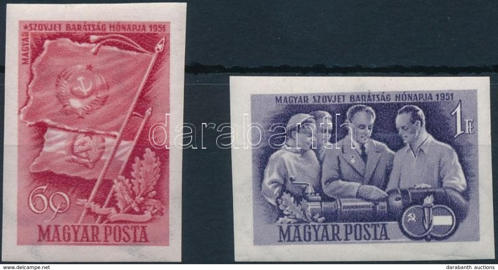 ** 1951 Magyar-szovjet Barátság Vágott Sor (9.000) - Andere & Zonder Classificatie