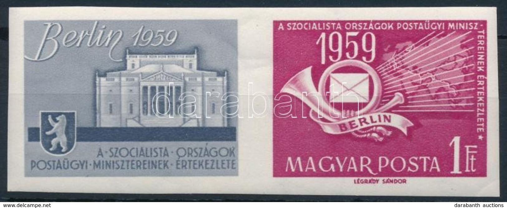 ** 1959 A Szocialista Országok Postaügyi Minisztereinek értekezlete (II.) Vágott Szelvényes Bélyeg (4.000) - Sonstige & Ohne Zuordnung