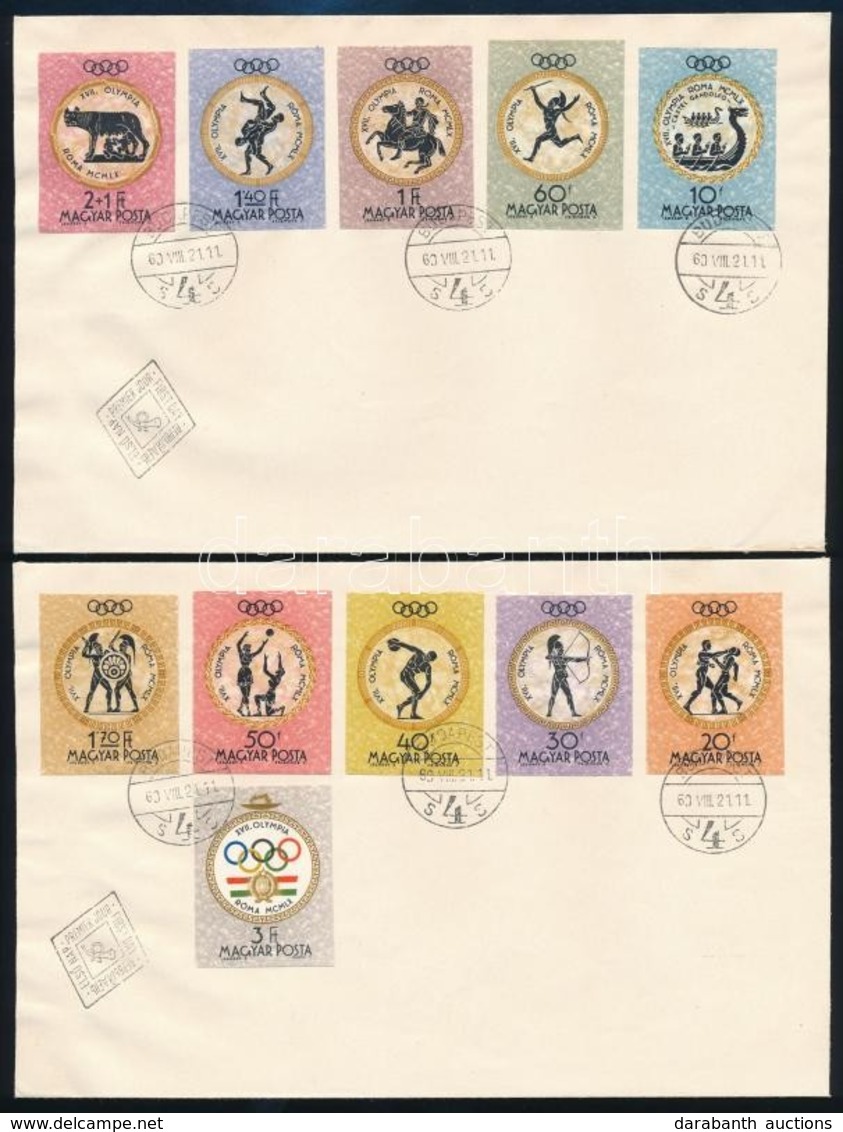 1960 Olimpia (III.) Vágott Sor 2 FDC (4.000) - Andere & Zonder Classificatie