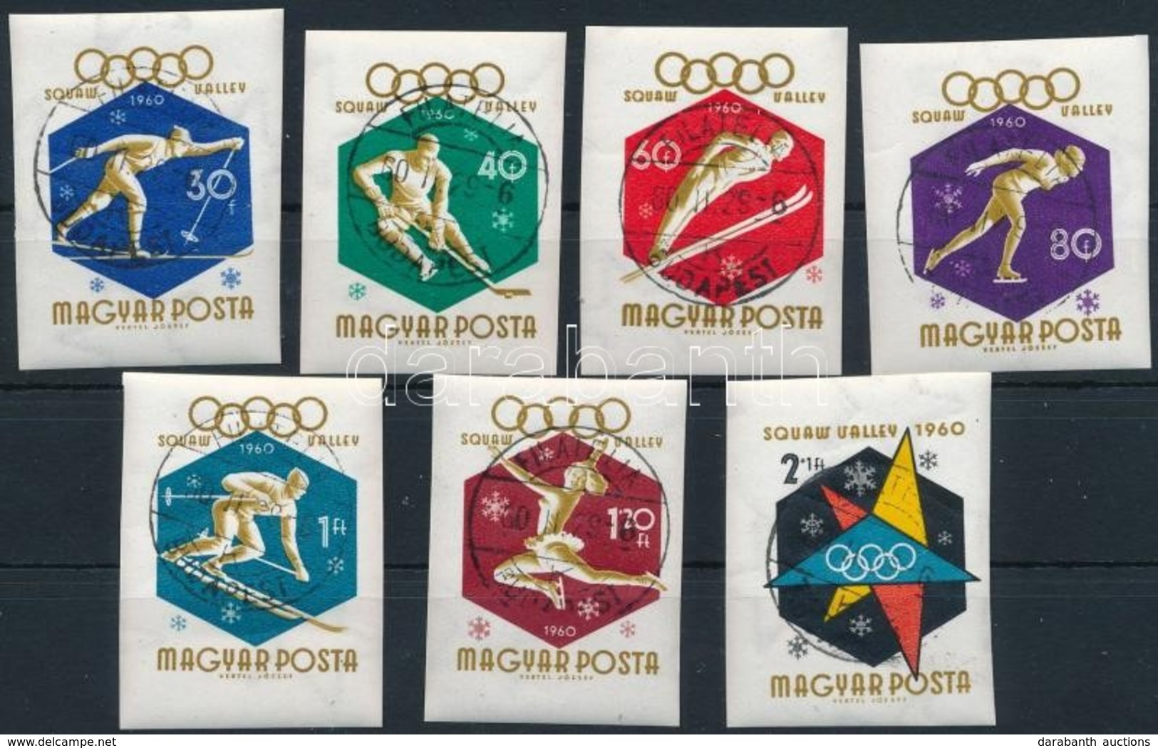 O 1960 Téli Olimpia (I.) Vágott Sor (4.000) - Sonstige & Ohne Zuordnung