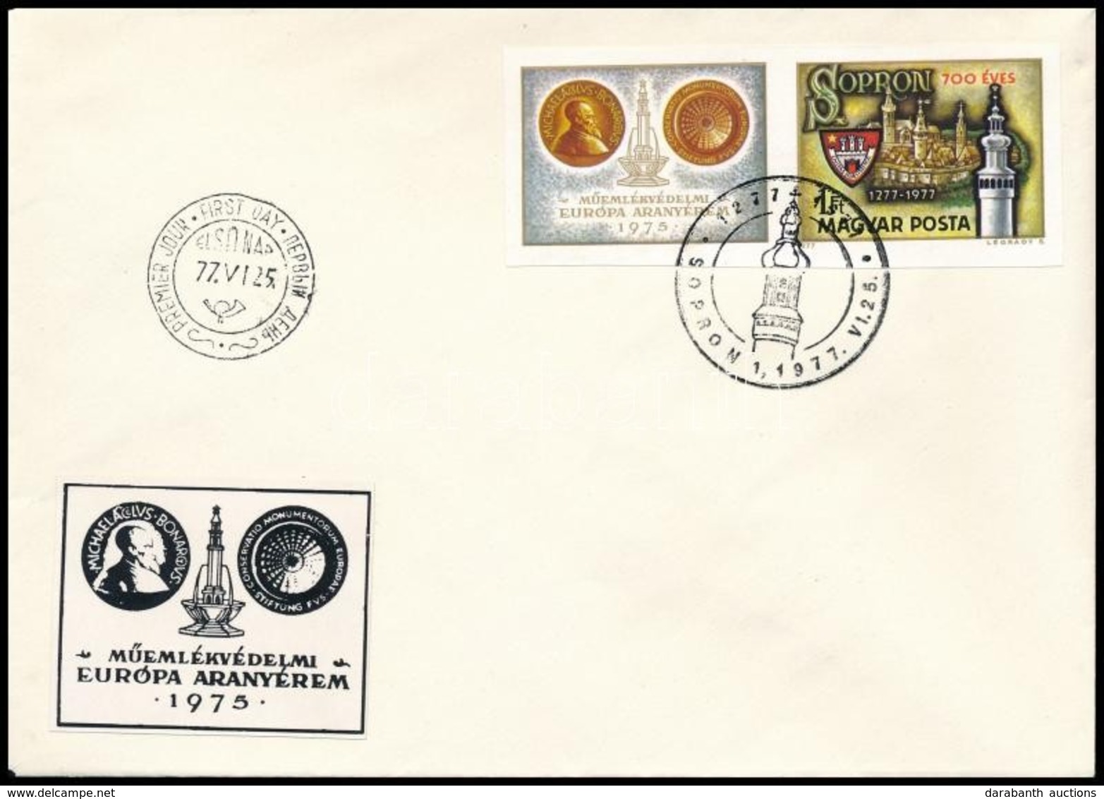 ** 1977 Sopron Vágott Szelvényes Bélyeg FDC (3.500) - Sonstige & Ohne Zuordnung