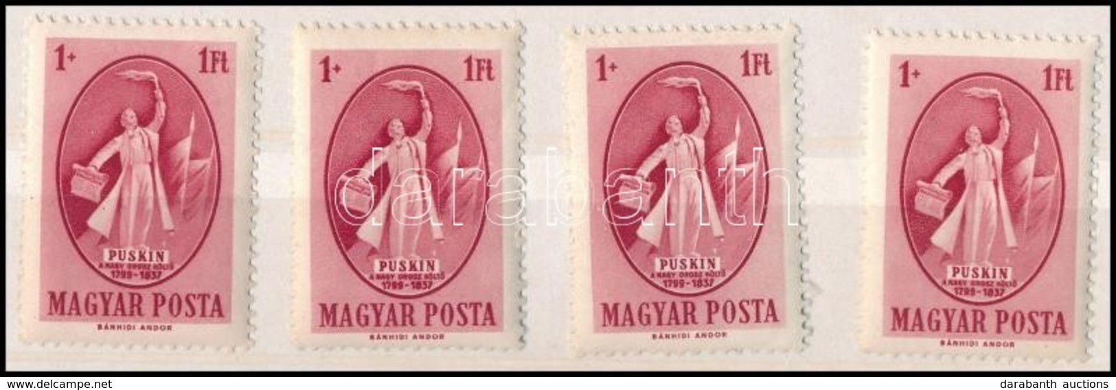 ** 1949 Puskin 4 Db Bélyeg (10.000) - Andere & Zonder Classificatie