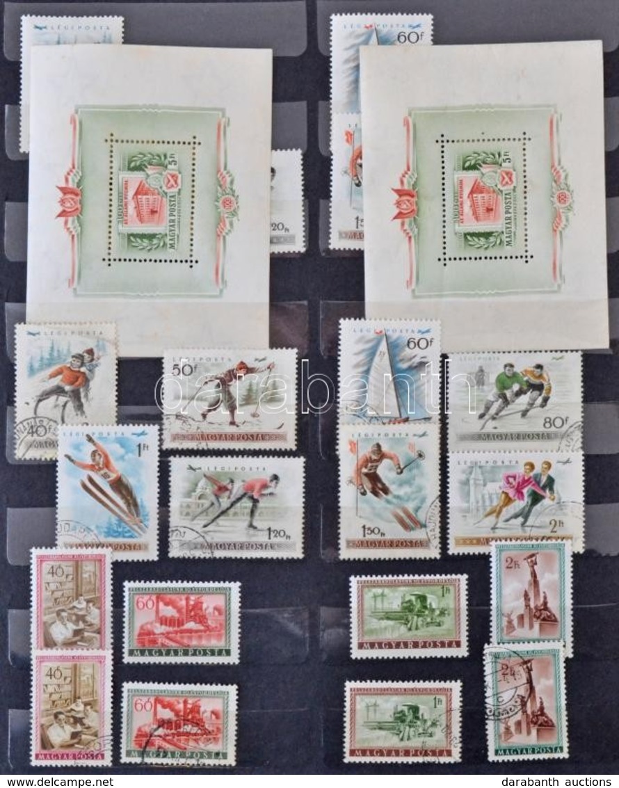 ** O 1955-1959 Gy?jtemény  Többnyire 2 Példányban Blokkokkal, Kisívekkel, Néhány Sor Bélyegzett / Collection Mostly In 2 - Sonstige & Ohne Zuordnung