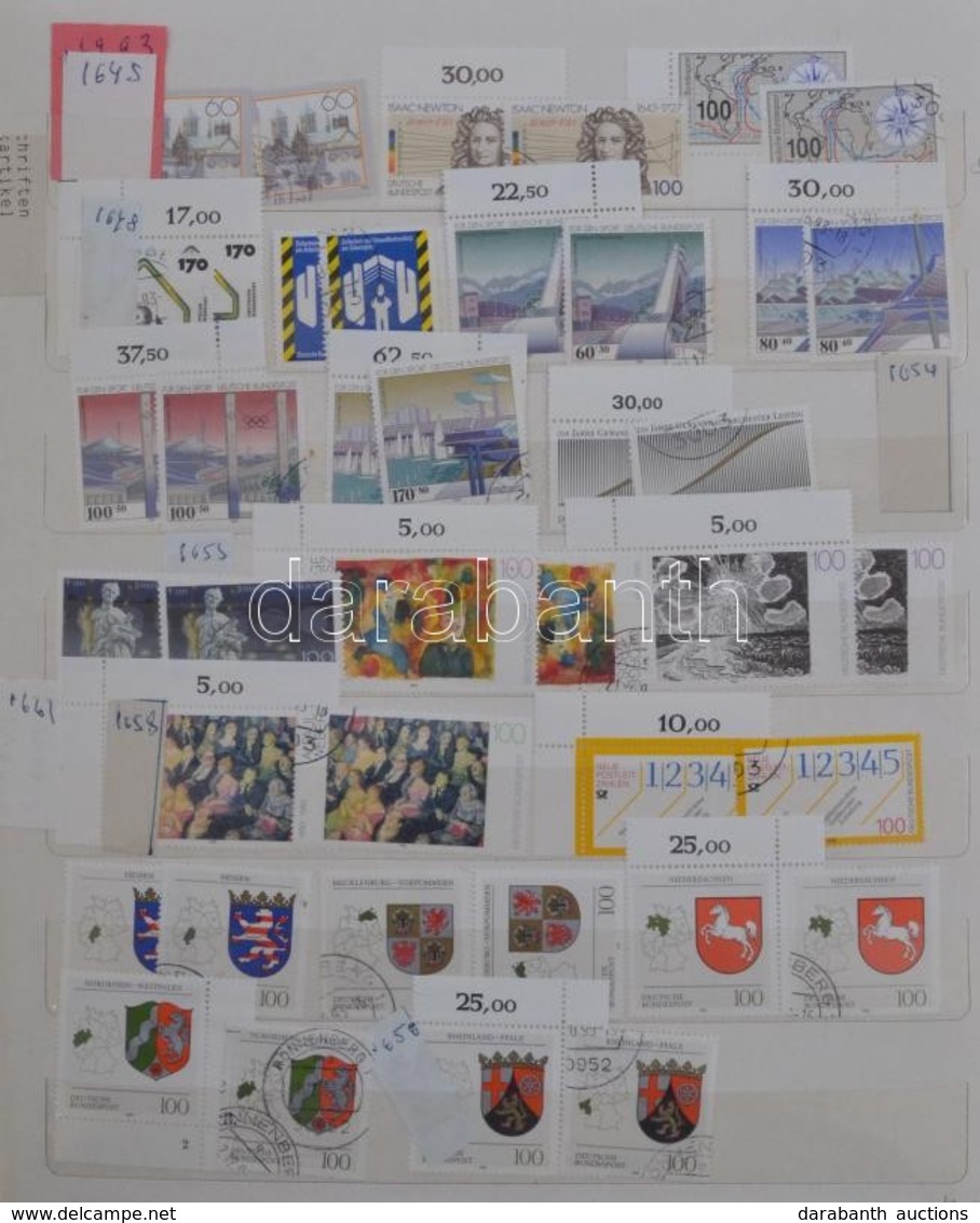 ** O NSZK 1990-1995 Párhuzamos Bélyegzett és Postatiszta Gy?jtemény 10 Lapos Berakóban (Mi EUR 500,-) - Sonstige & Ohne Zuordnung