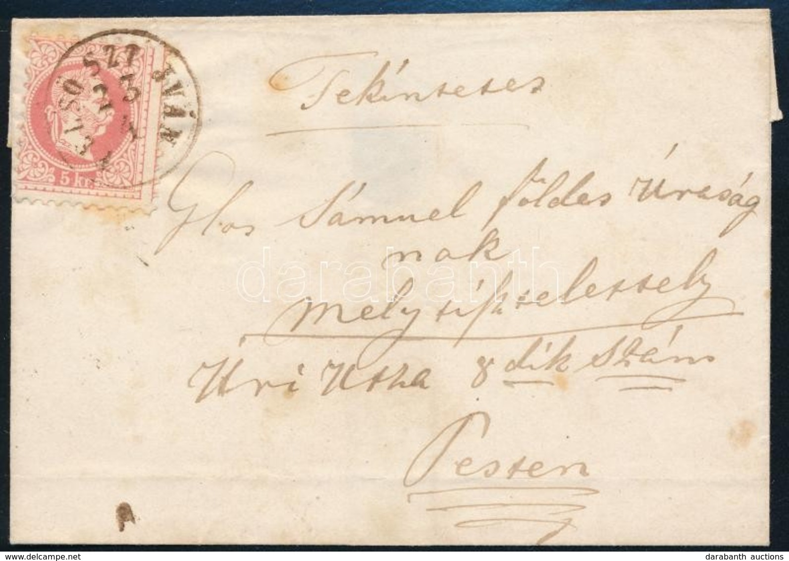 1868 5kr Levélen / On Cover 'FELS? SZT.JVÁN' - 'PEST' - Andere & Zonder Classificatie